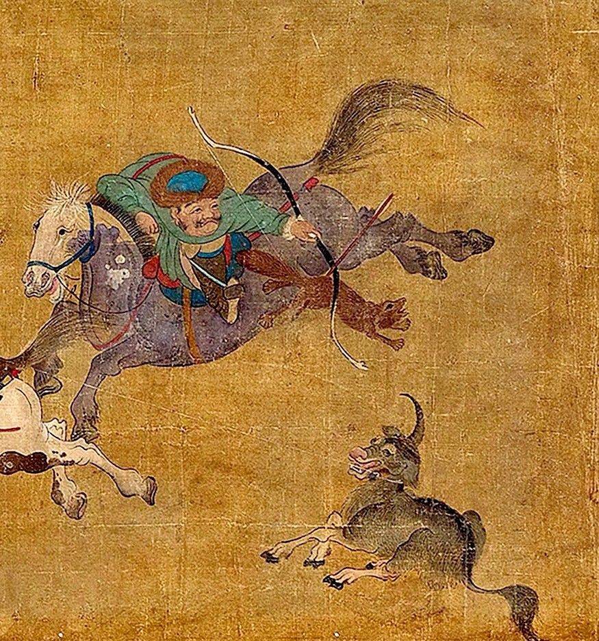 Chinese painting depict jurchen hunting